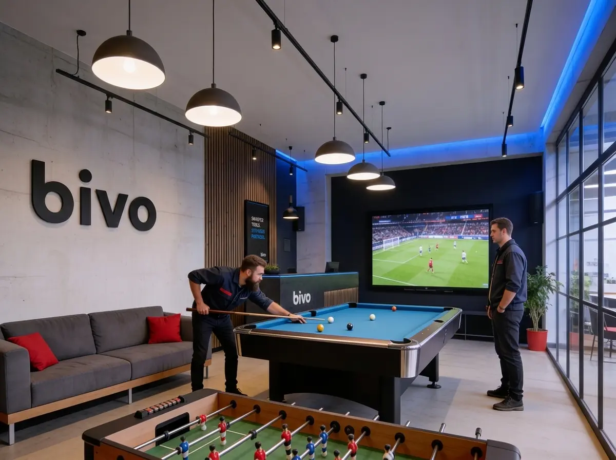 Lounge prostor BIVO Partner HUB z biljardom in namiznim nogometom